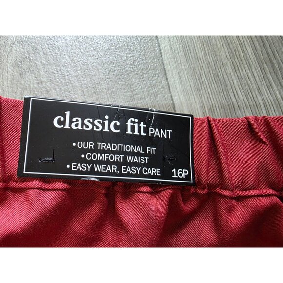 Alfred Dunner Womens Classic Fit Pant 16P Red NWT - Picture 4 of 5